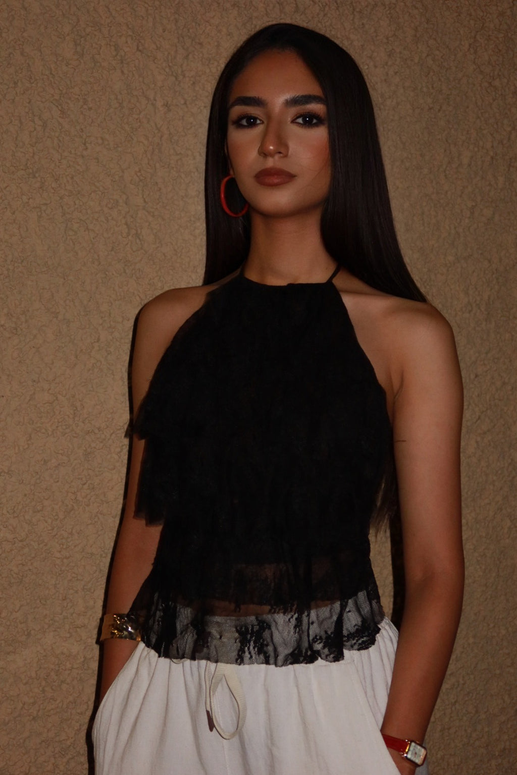Black ÉLÉA Lace Top